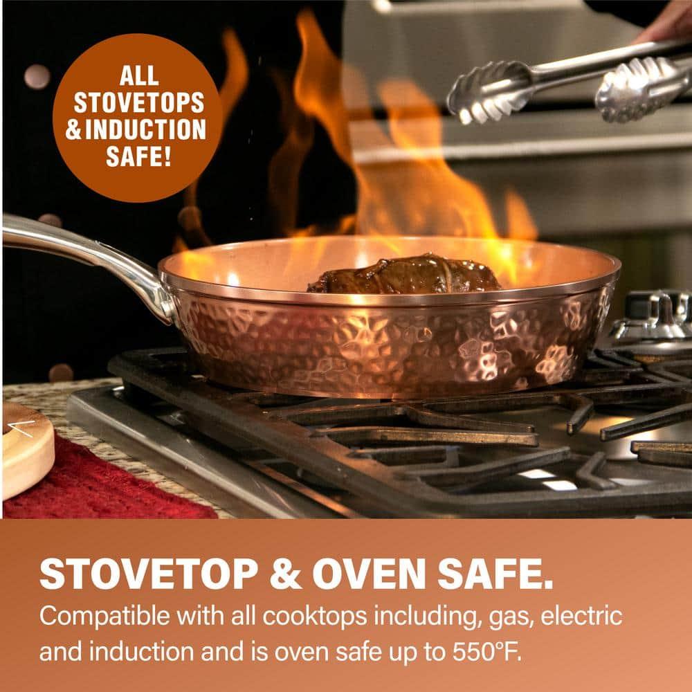 Gotham Steel Nonstick Pots and Pans 20 Pcs Kitchen Ceramic Cookware Set Bakeware Cooking Frying Skillet Sauce Pan Hammered