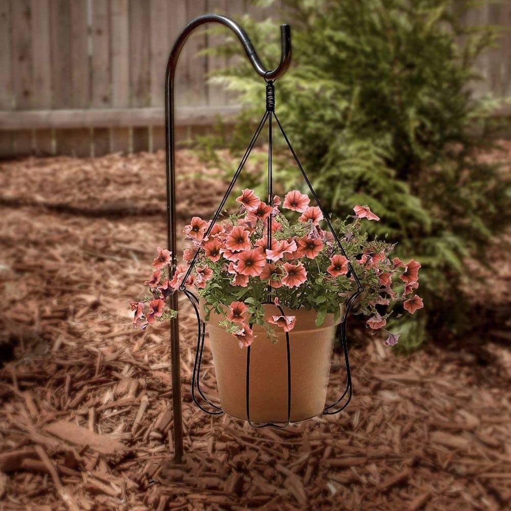 Sorbus Shepherd's Hooks - Set of 4 Extendable Garden Planter Stakes for Bird Feeders, Outdoor D cor, Plants, Lights, Lanterns, Flower Baskets, and More! Heavy Duty - Up to 6.5 Lbs. (4 Pack)