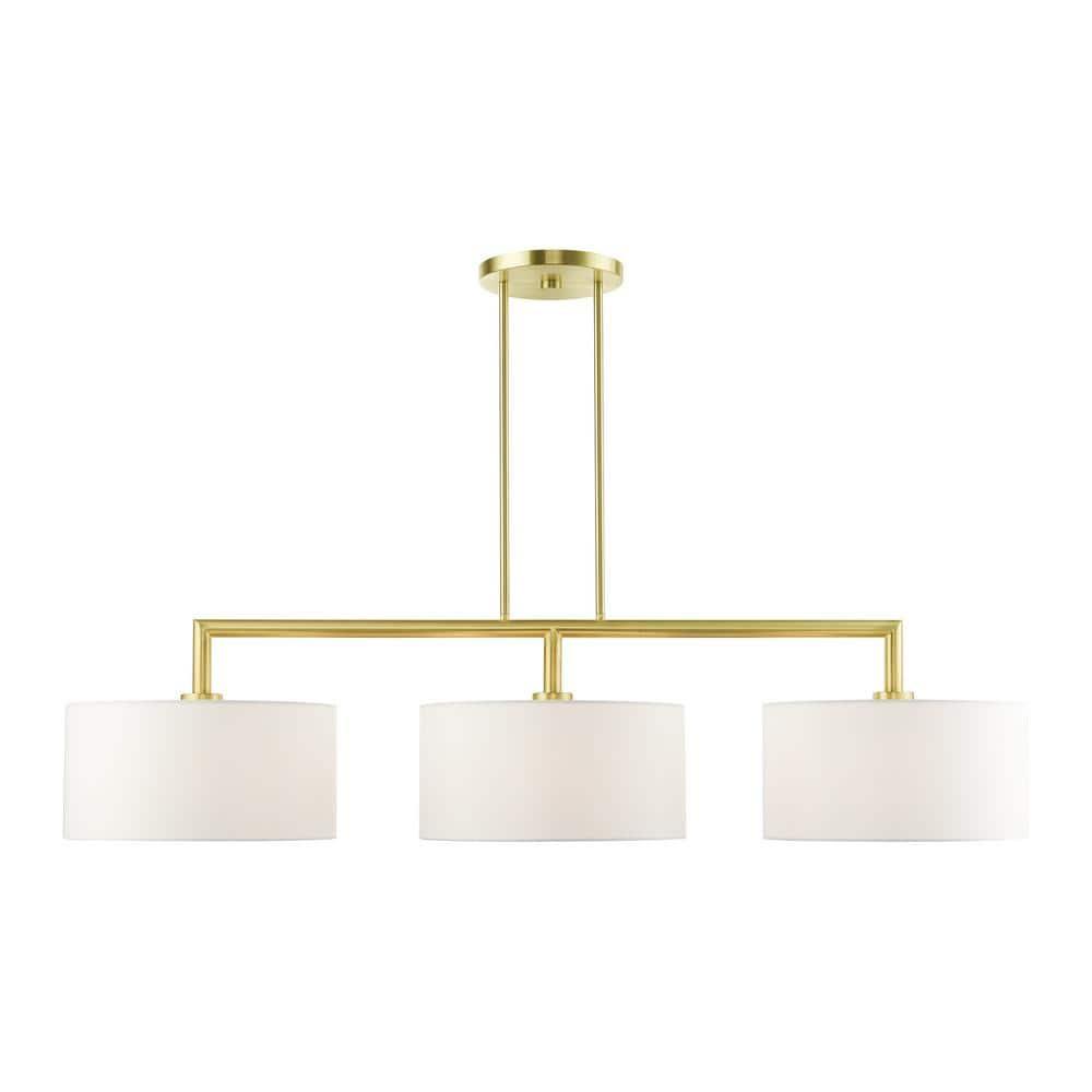 Livex Lighting Meridian 3 - Light Chandelier in  Satin Brass