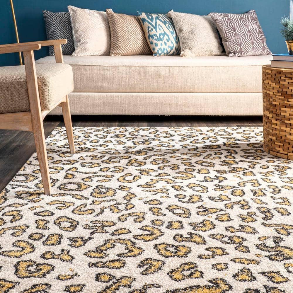 Nuloom Leopard Animal 7x9 Indoor Area Rug for Living Room Bedroom Dining Room Kitchen, Beige/Ivory