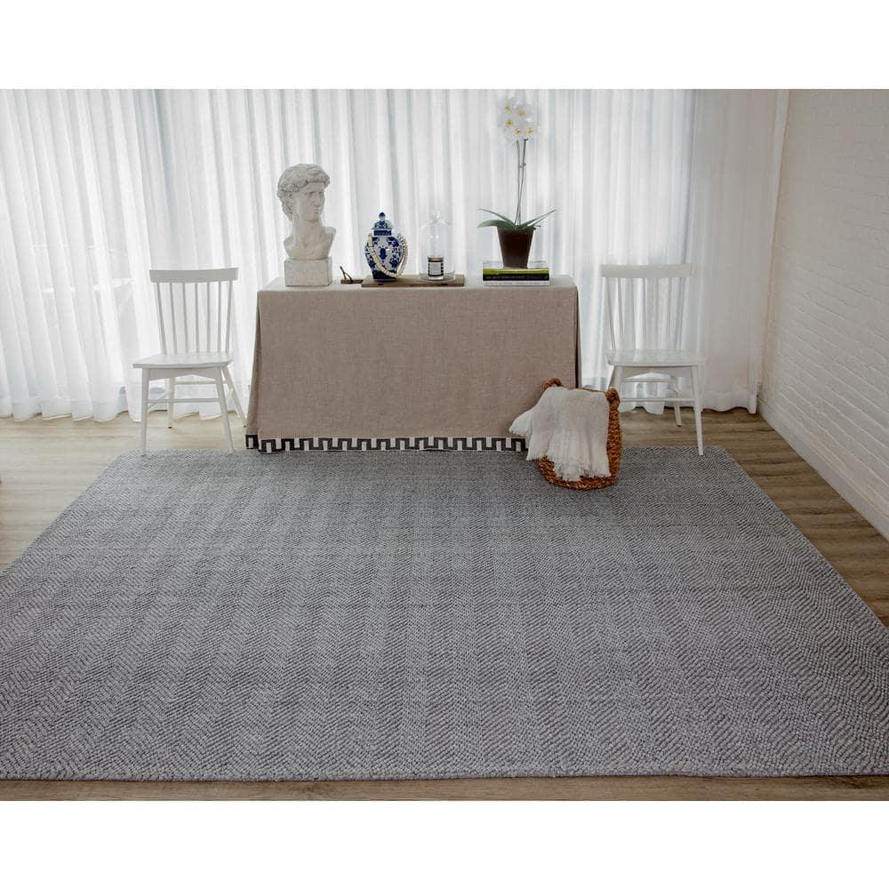 Erin Gates By Momeni 5'x8' Solid Woven Area Rug Gray: Modern Handmade Low Pile Polyester Rectangle Rug