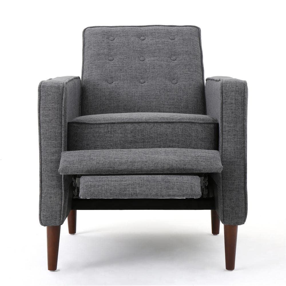 Mervynn Mid-Century Recliner Gray - Christopher Knight Home: Button Tufted, Beech Wood Legs