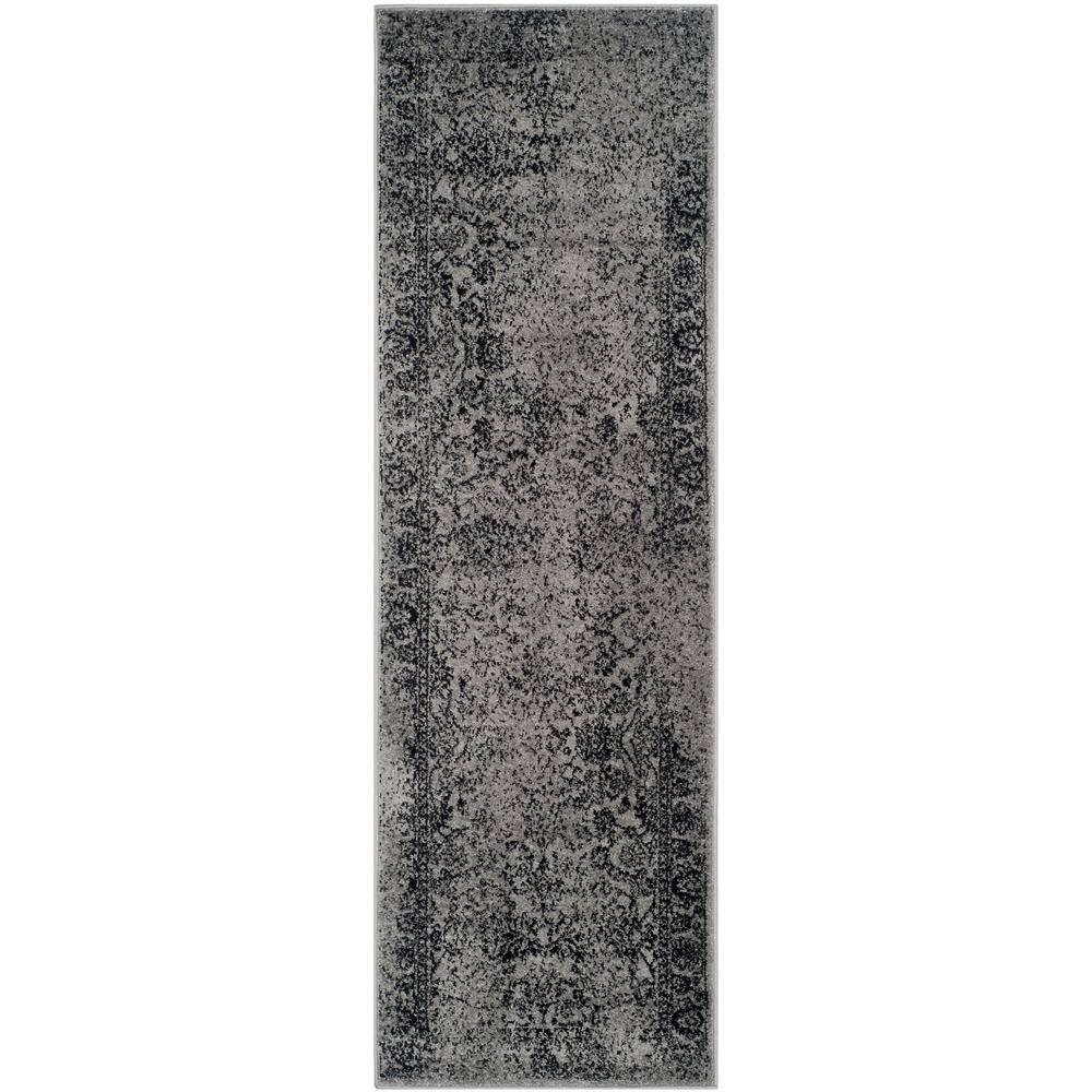 Adirondack ADR109 Machine Made Indoor Runner - Grey/Black - 2'-6"x6' - Safavieh