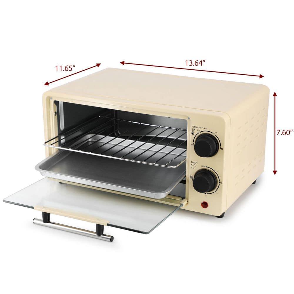 MegaChef 9L Electric Counter Top Toaster Oven in Cream