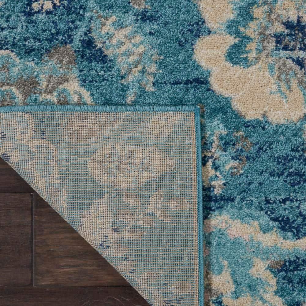 Nourison Tranquil 2' X 4' Turquoise Area Rug French Country Eclectic Floral by Nourison
