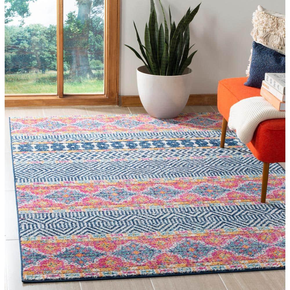 Madison MAD797 Power Loomed Indoor Area Rug - Navy/Ivory - 8'x10' - Safavieh.