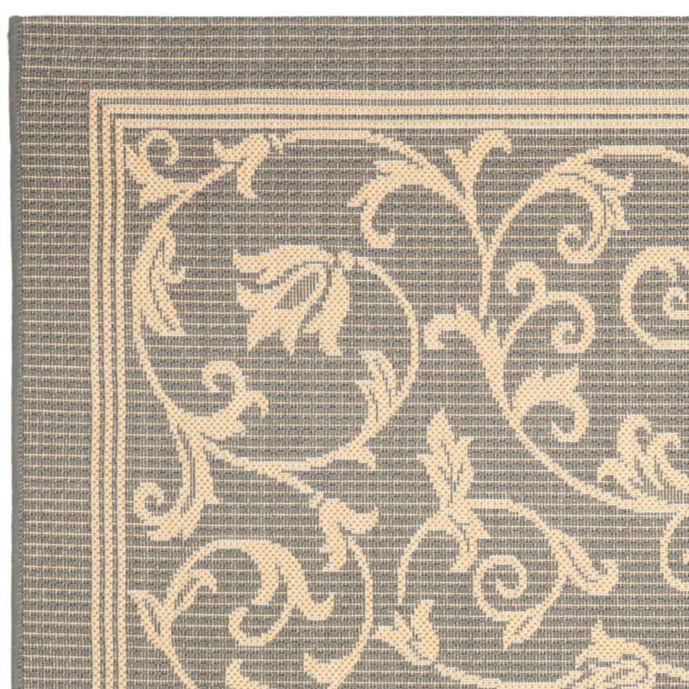 Courtyard CY2098 Power Loomed Indoor and Outdoor Area Rug - Grey/Natural - 4'x5'7" - Safavieh