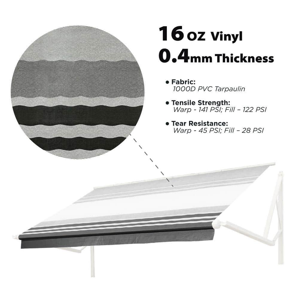ALEKO Retractable RV Awning 16 X 8 ft Camping Waterproof Vinyl Canopy Gray