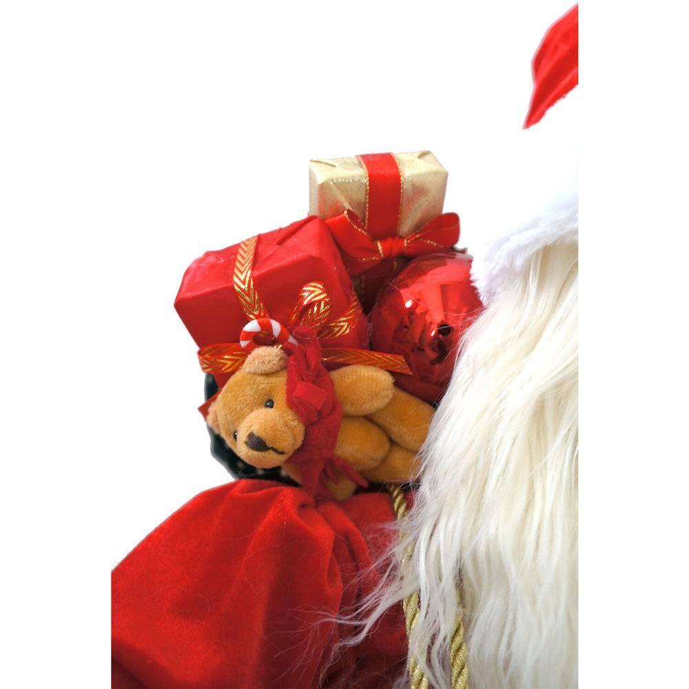 Christmas Time 28-In. Music, Lights, and Motion Santa Claus in his Sleigh | Animated Indoor Christmas Holiday Home Decor | CT-SC036-1RD