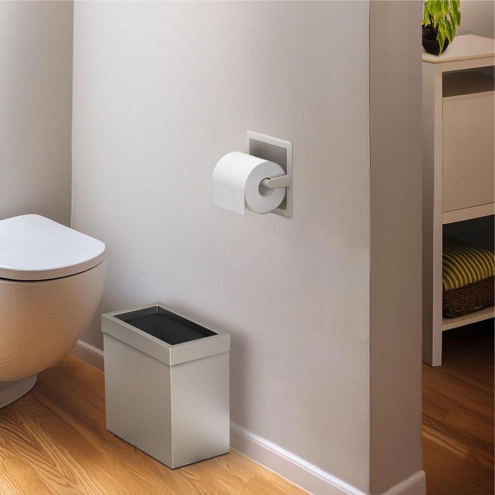 Wall Mounted Recessed Toilet Paper Holder | Pivoting Toilet Paper Roll Holder | Hotel Style In Wall Toilet Paper Holder for Regular Roll