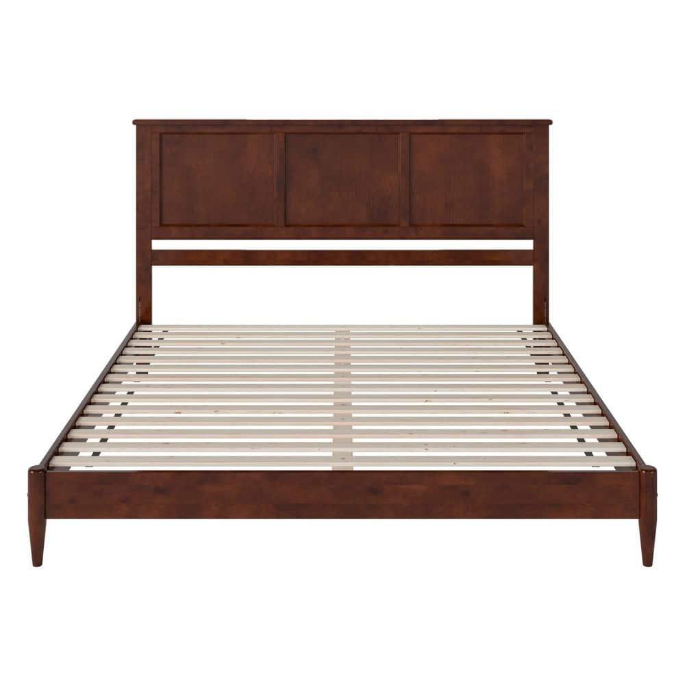 AFI Charlotte King Solid Wood Low Profile Platform Bed, Walnut