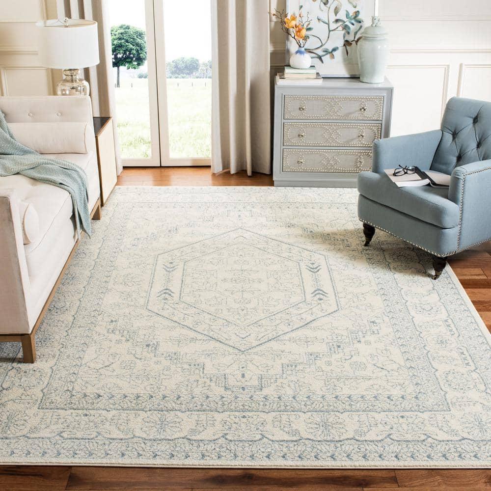 Adirondack ADR108 Power Loomed Area Rug - Ivory/Slate - 10'x14' - Safavieh.