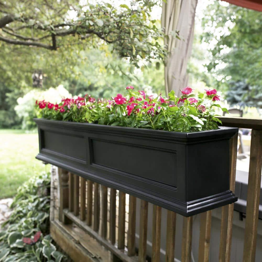 The Anastasiya Resin Window Box Planter with Water Reservoir