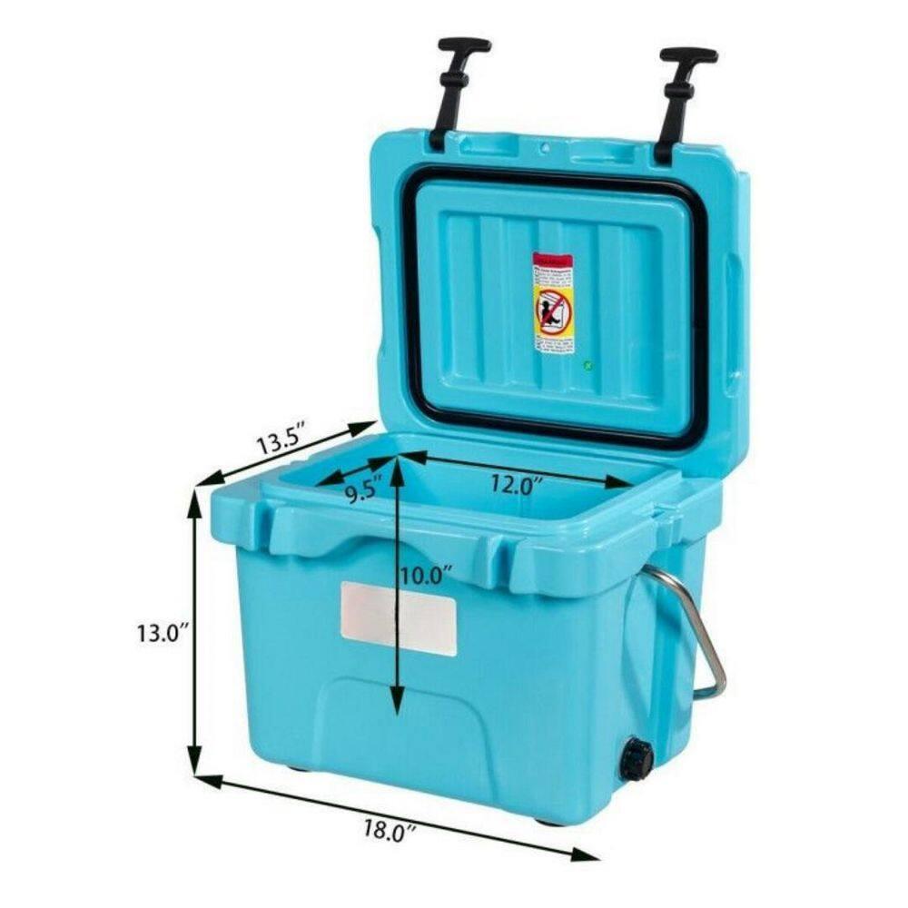 Costway 16 Quart Cooler Portable Ice Chest Leak-proof 24 Cans Ice Boxfor Camping