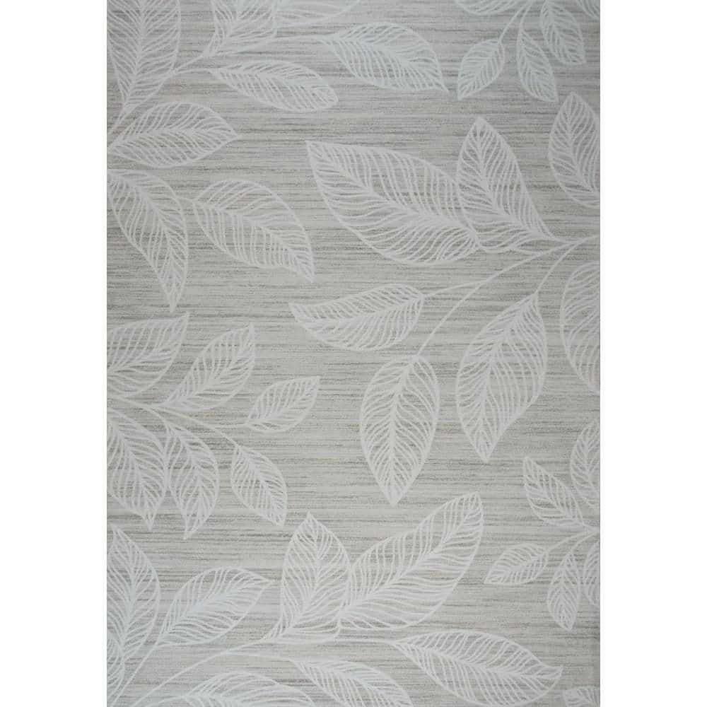 Rug Branch Blossom Modern Floral Cream Beige Indoor Soft Area Rug - 7' x 10'