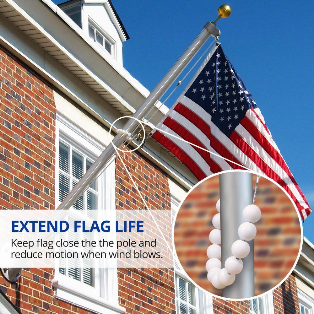 Anley Flagpole Accessories - Beaded Flag Flagpole Retainer Ring for Both Internal & External Halyard Flagpole - For 2 to 3 Inch Diameter Pole