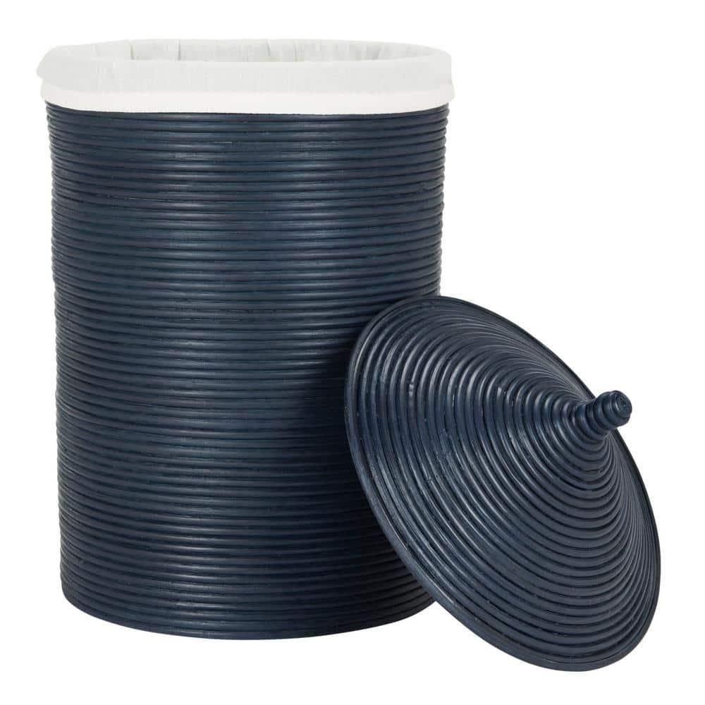 Wellington Laundry Basket - White/Navy - Safavieh