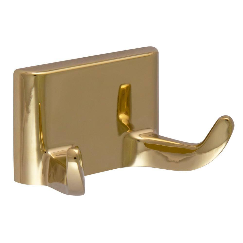 4pc Millbridge Bathroom Accessory Kit Polished Brass - Design House: Zinc Bath Hardware Set with Towel Bar & Ring