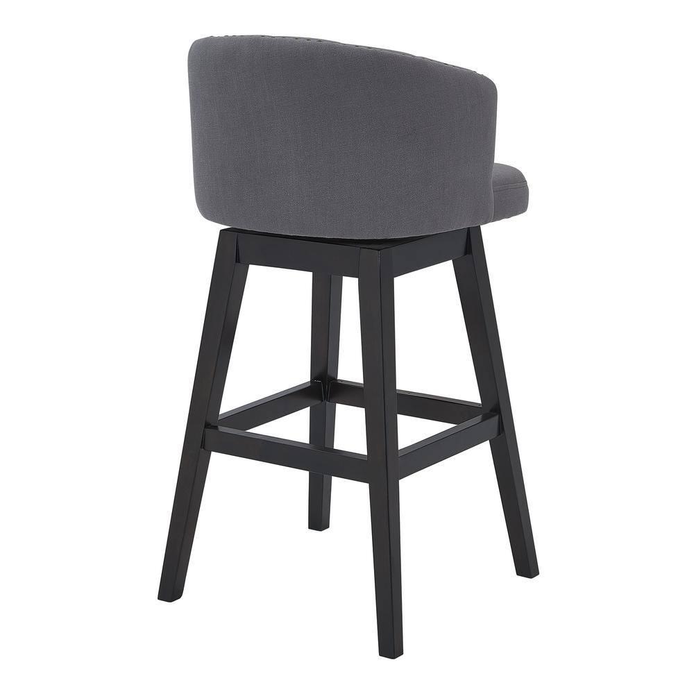 26" Celine Fabric Wood Swivel Tufted Counter Height Barstool - Armen Living