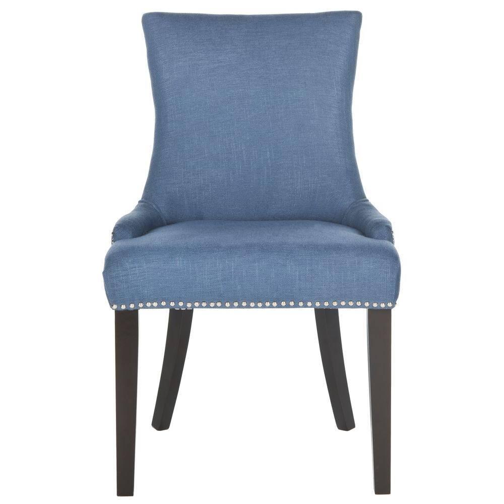 Lester 19" H Dining Chair With Nail Head Trim (Set of 2) - MCR4709 - Navy - Safavieh Couture