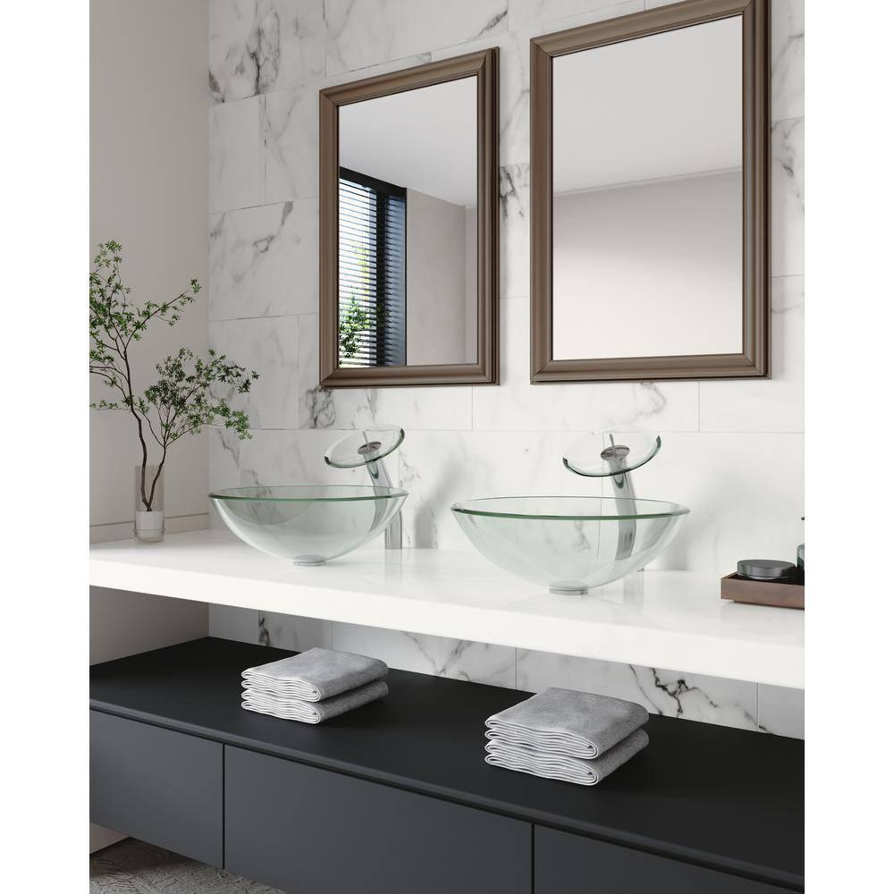 DeerValley Symmetry 16.5'' Circular Glass Vessel Bathroom Sink