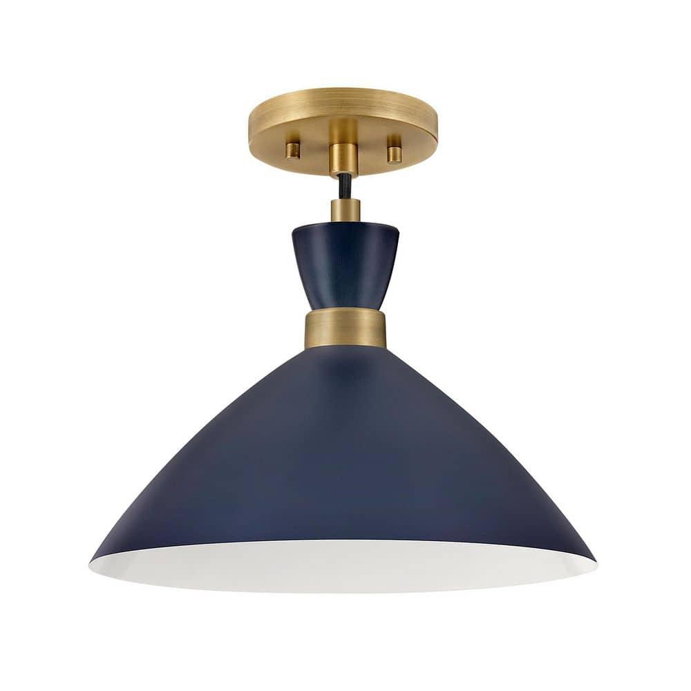 Lark Simon 1 - Light Pendant in  Matte Navy/Heritage Brass