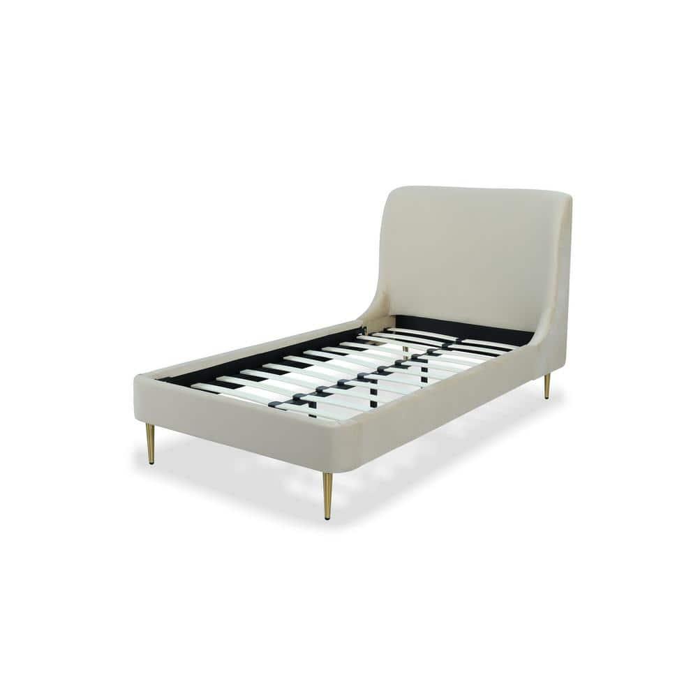 Twin Heather Velvet Upholstered Bed - Manhattan Comfort