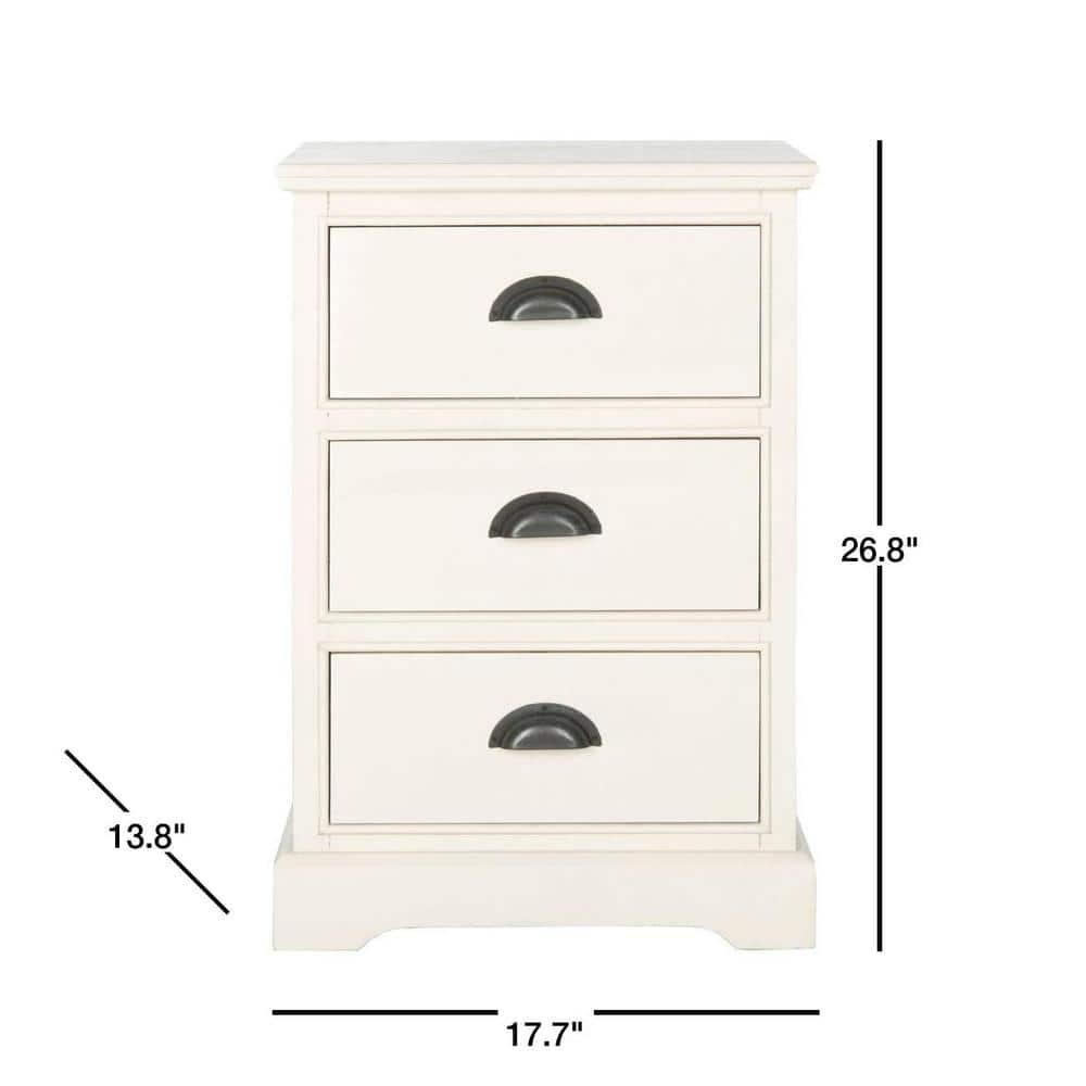 Griffin 3 Drawer Side Table - AMH5717 - White - Safavieh Couture