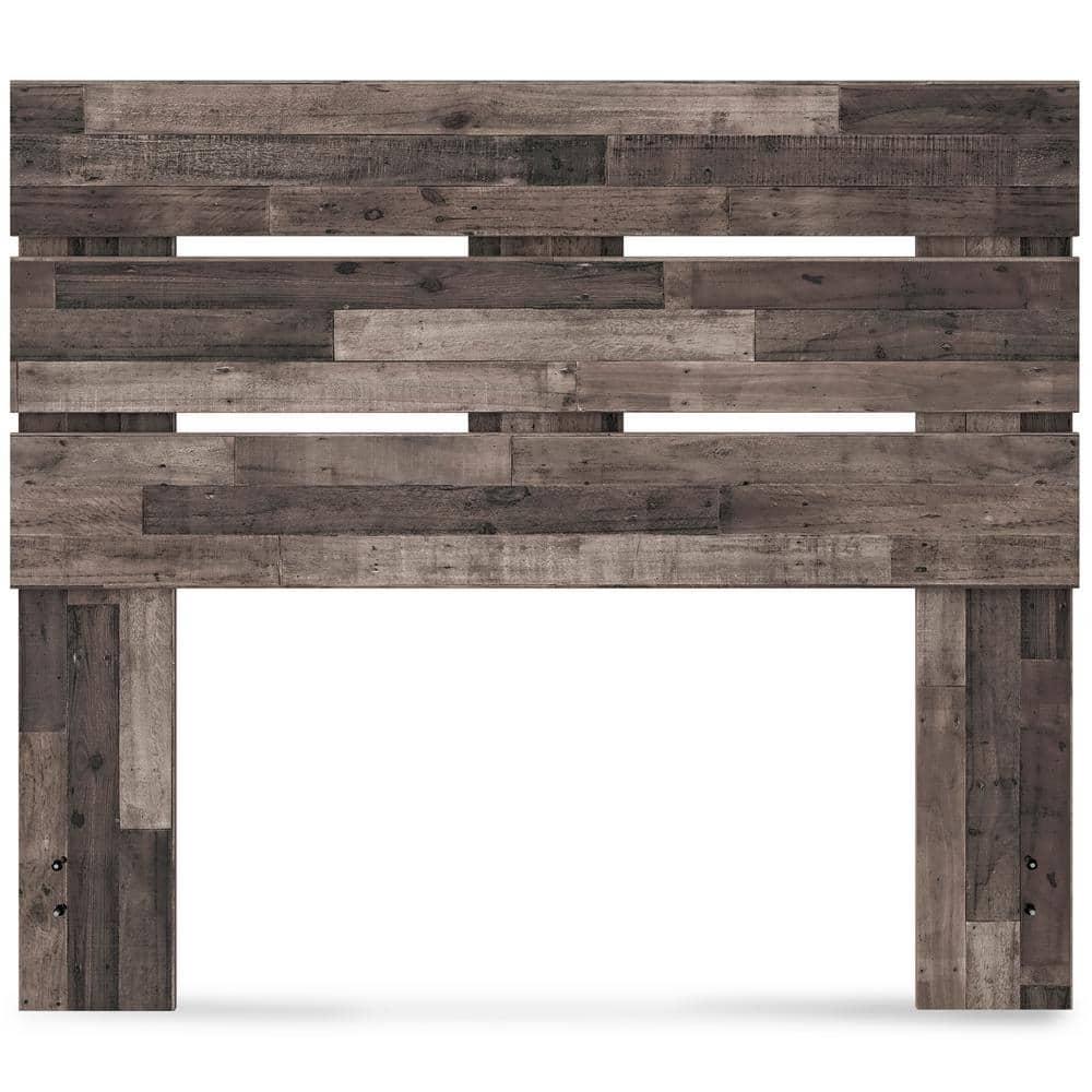 Full Neillsville Panel Headboard Gray: Mid-Century Design, Wood Grain - Signature Design by Ashley