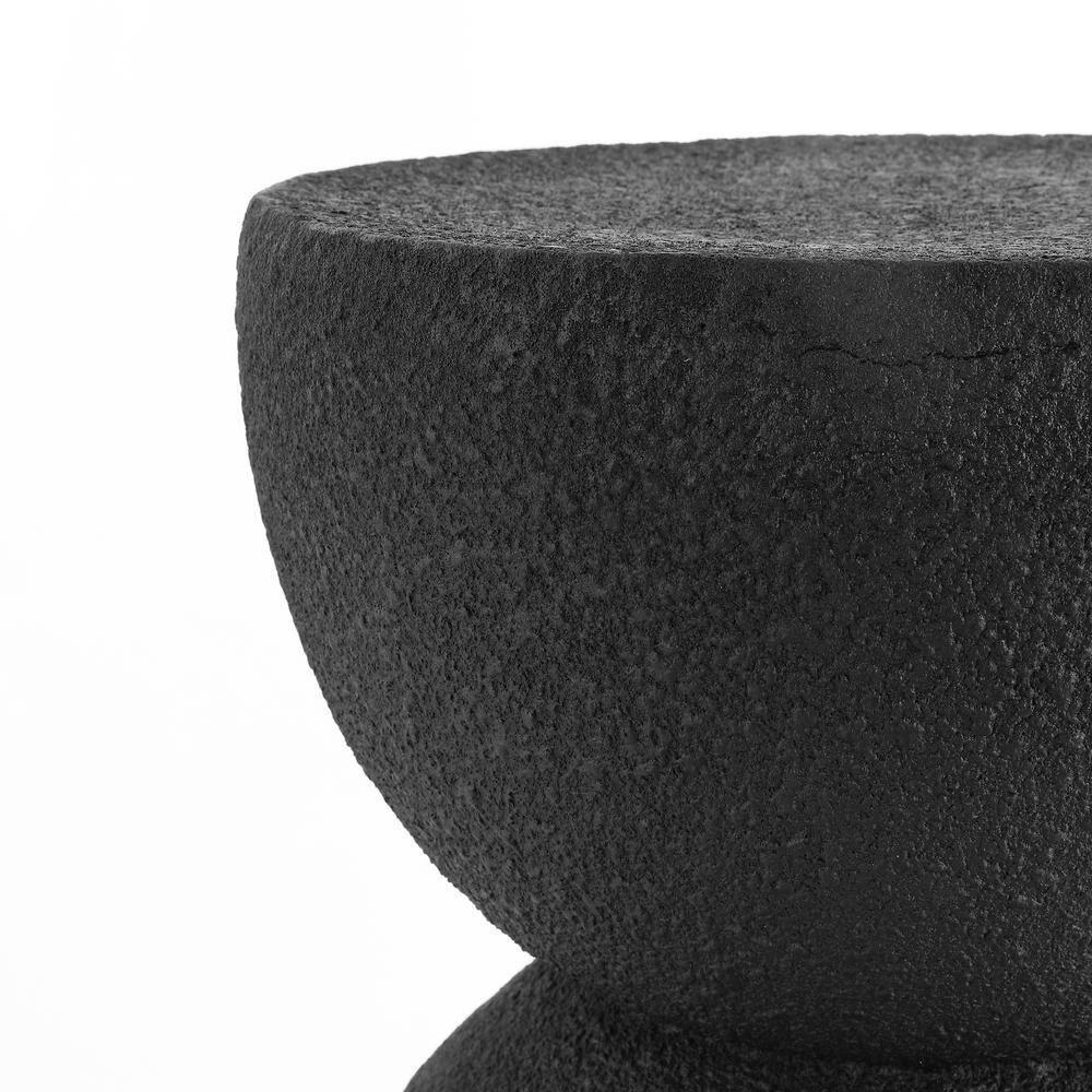 Greta 18" Mid-Century Modern Drum Accent Table , Black - JONATHAN Y