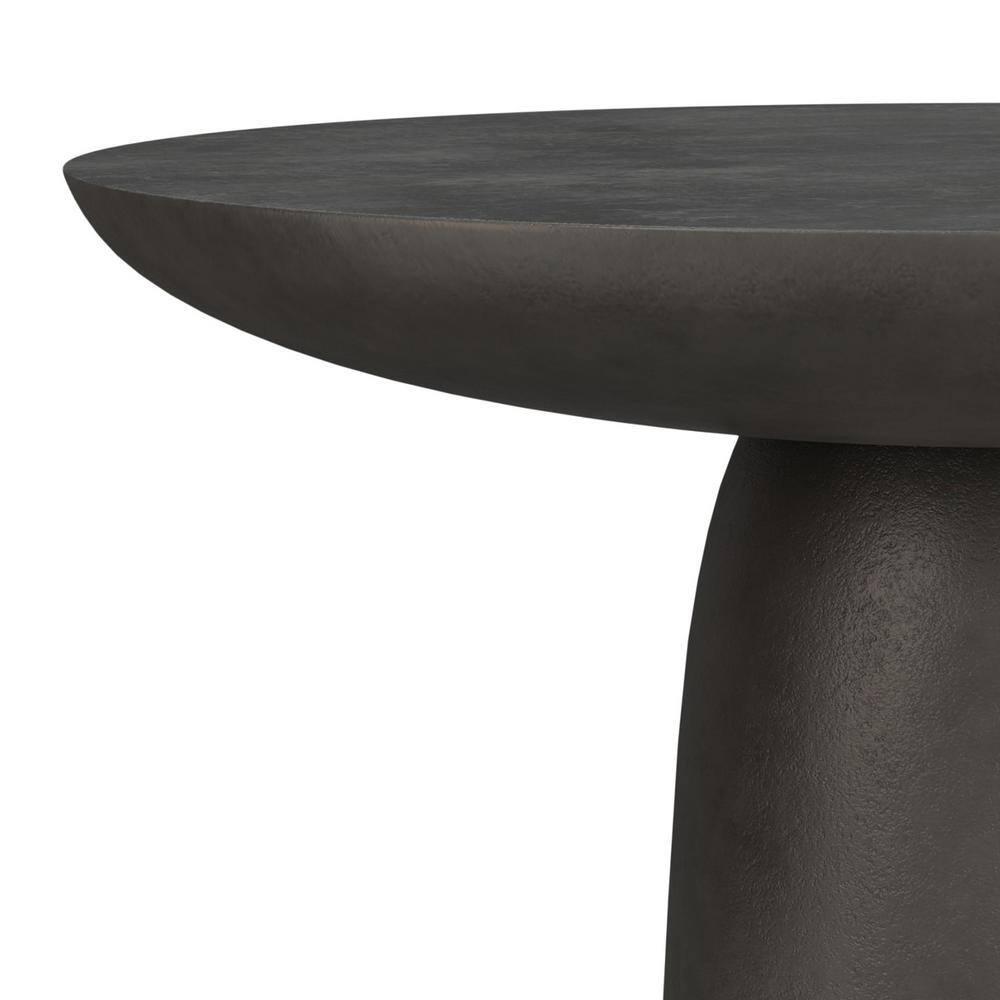 Simpli Home Alexa 30"W Cast Aluminum Mid-Century Modern Round Coffee Table with Pedestal Base, Fully Assembled