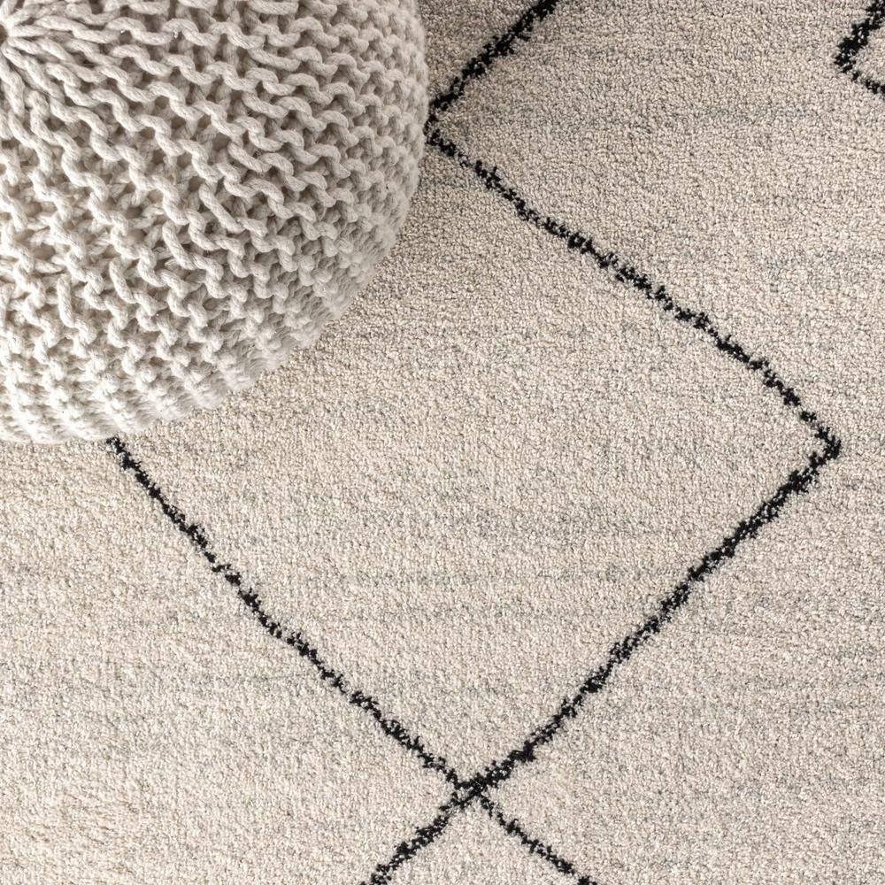 5'x8' Zaina Moroccan Beni Souk Area Rug, Cream/Black - JONATHAN Y