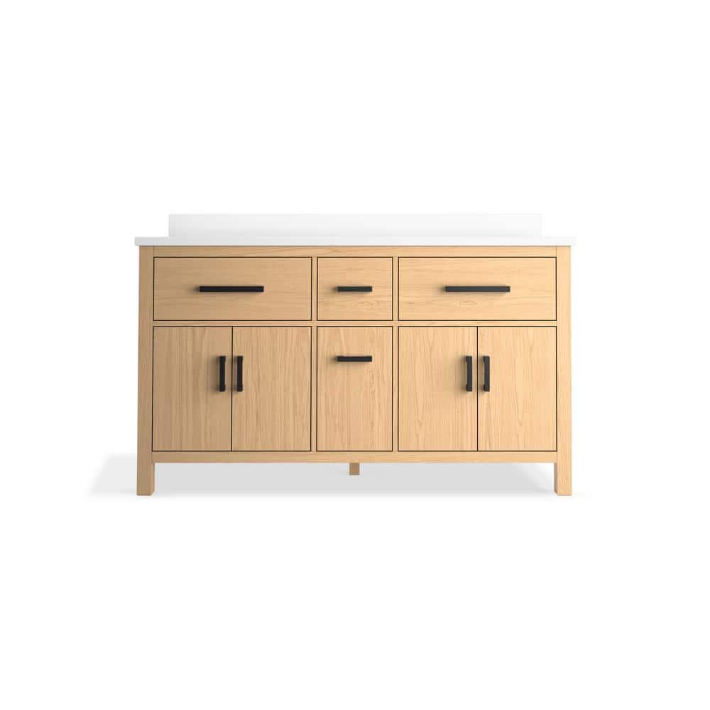 Kresla 60 In. Bathroom Vanity Cabinet With Sinks And Quartz Top