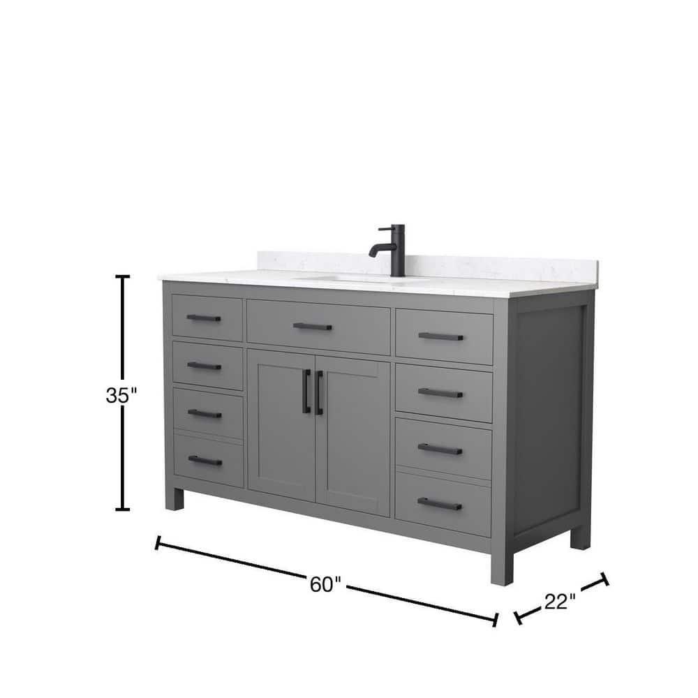 Beckett 60" Freestanding Single Bathroom Vanity with Cultured Marble Top