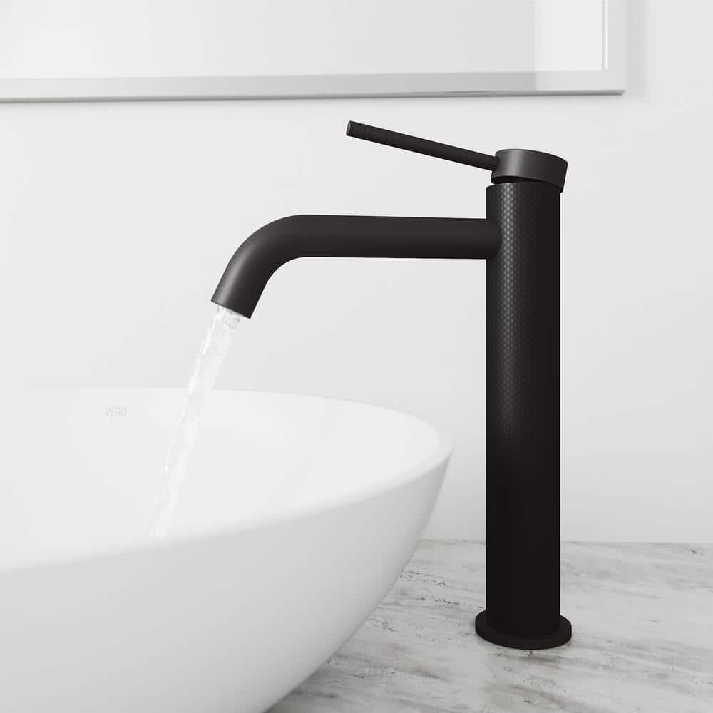 Lexington Single Handle Single-Hole Bathroom Vessel Faucet with Carbon Fiber