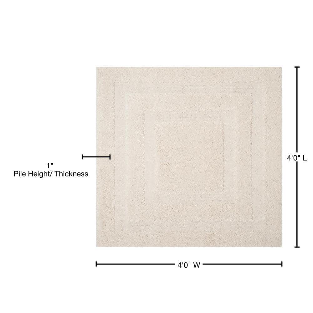 Florida Shag SG454 Power Loomed Indoor Area Rug - Creme/Creme - 4'x4' - Safavieh.