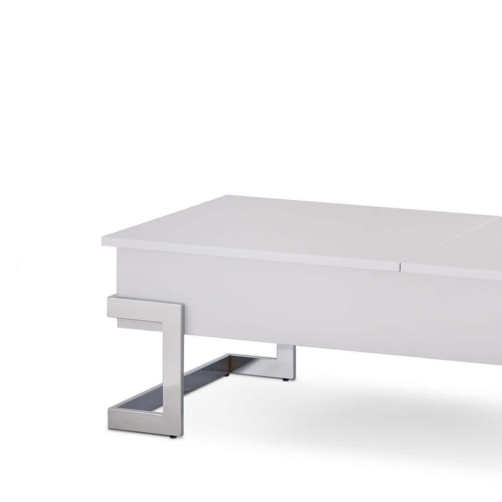 Wooden Coffee Table With Lift Top Storage Space White - Saltoro Sherpi