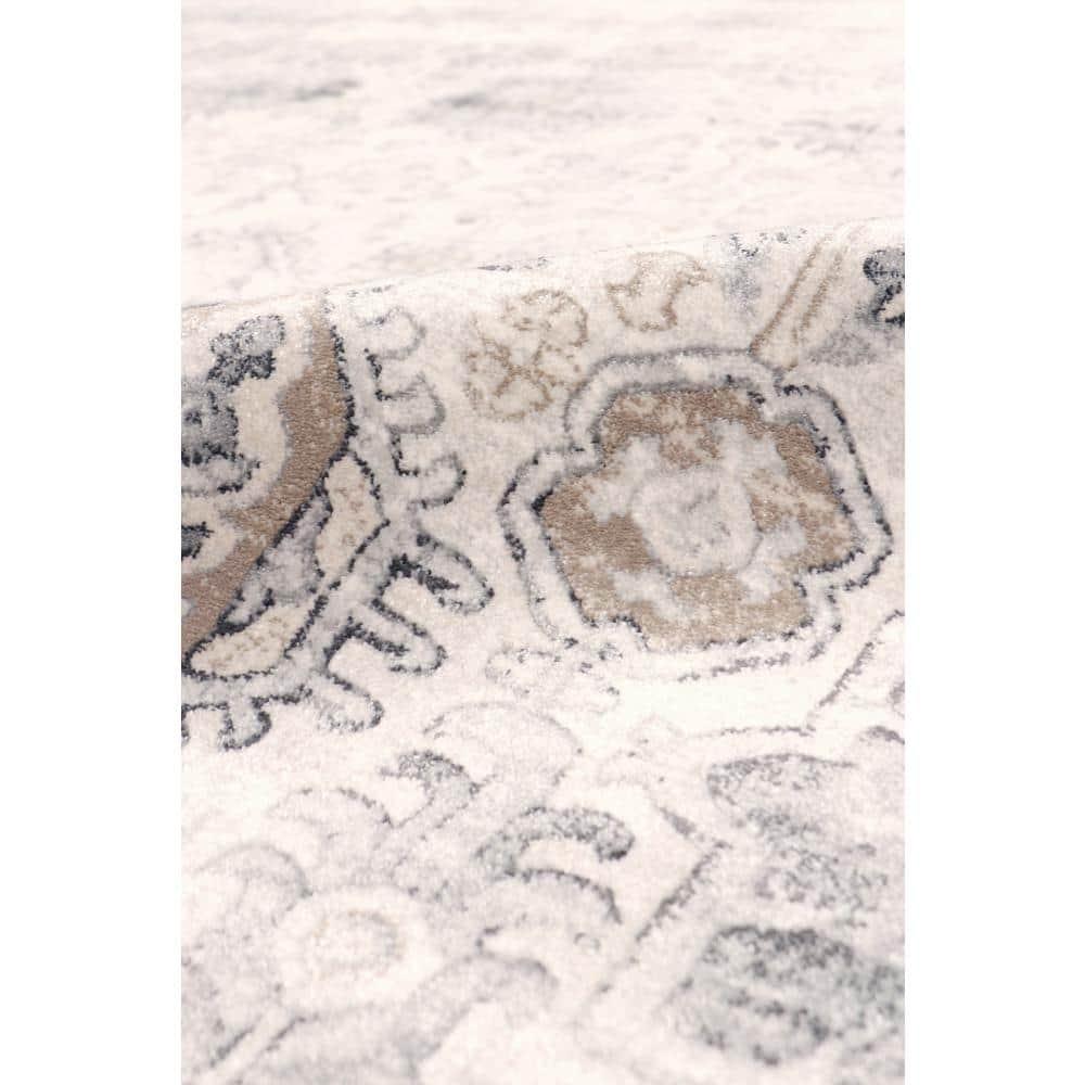 Pasargad Amadeus Power Loom Oriental Area Rug in Ivory/Gray