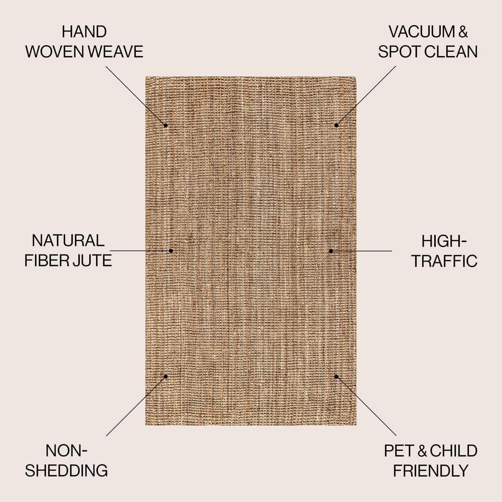 5'x8' Pata Hand Woven Chunky Jute Area Rug, Natural - JONATHAN Y