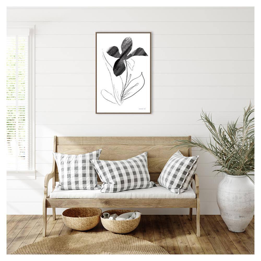 23"x33" Paradise Plants II by Danhui Nai Framed Canvas Wall Art Print Bronze - Amanti Art: Modern Style, Polystyrene Frame, Botanical Theme