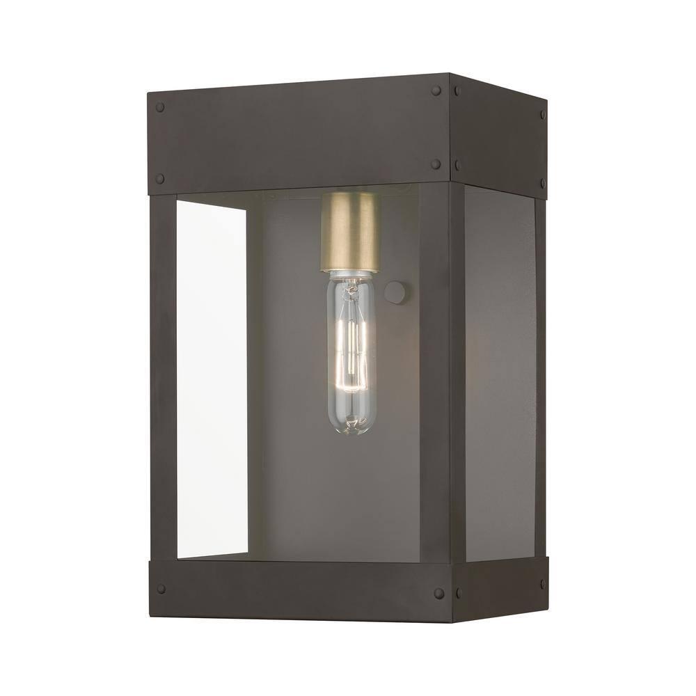 Livex Lighting Barrett 1 - Light Wall Light in  Bronze/Antique Brass