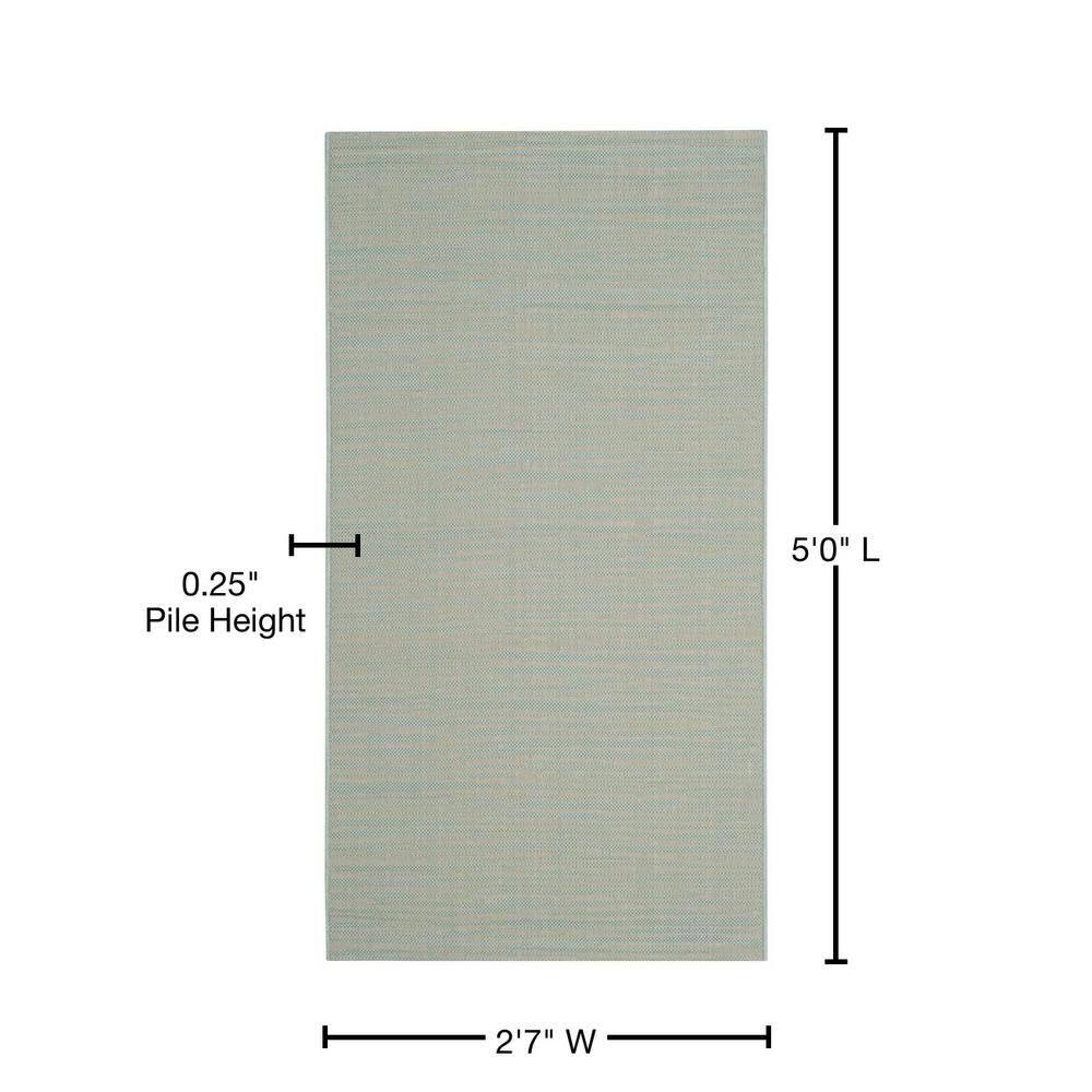 Courtyard CY6576 Power Loomed Indoor/Outdoor Accent Rug - Aqua/Cream - 2'7"x5' - Safavieh.