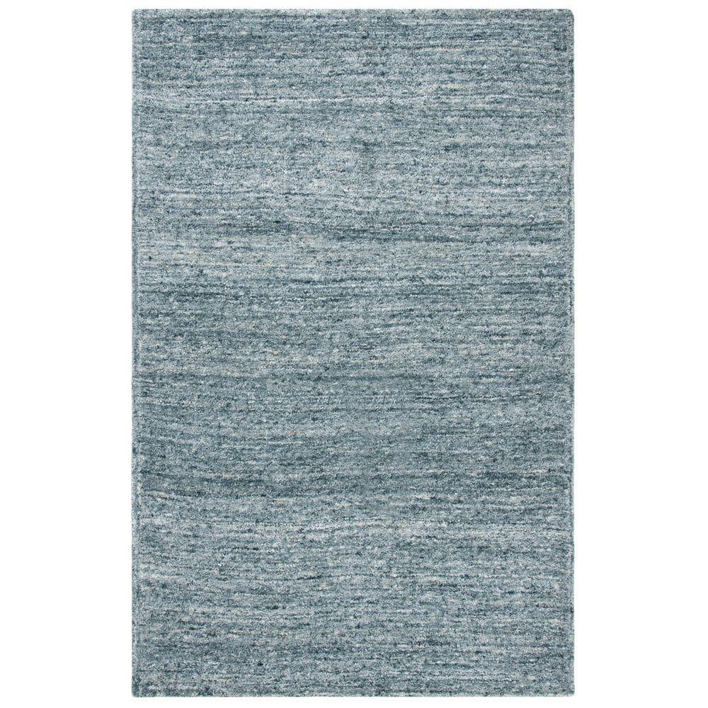 SAFAVIEH Himalaya Flanagan Solid Area Rug, Blue/Gold, 6' x 9'