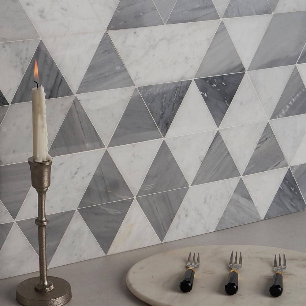 Prisma 7.75" x 13.5" Geometric Marble Mosaic Wall & Floor Tile (0.73 Sq. Ft. / Sheet)
