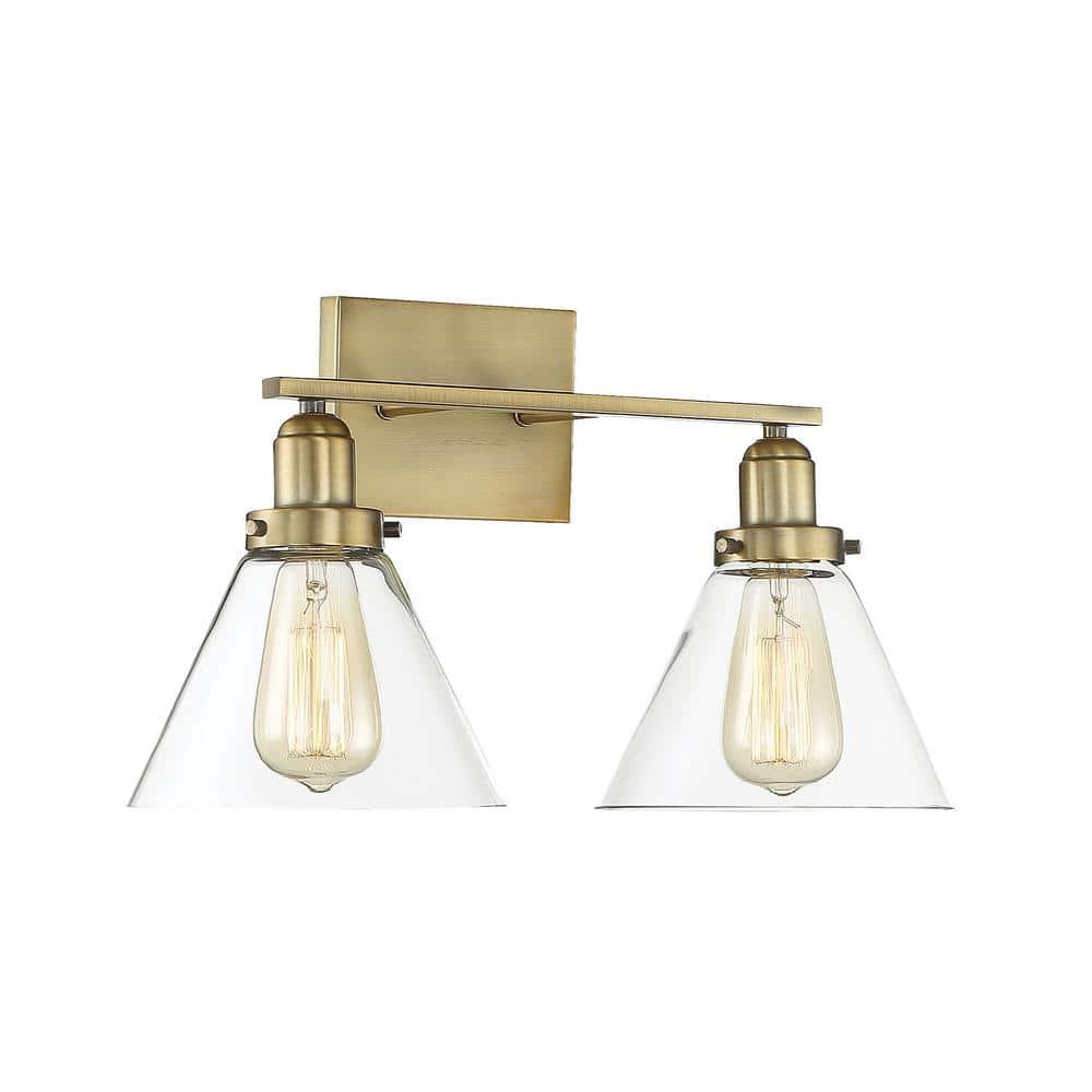 Savoy House Drake 2 - Light Vanity in  Warm Brass