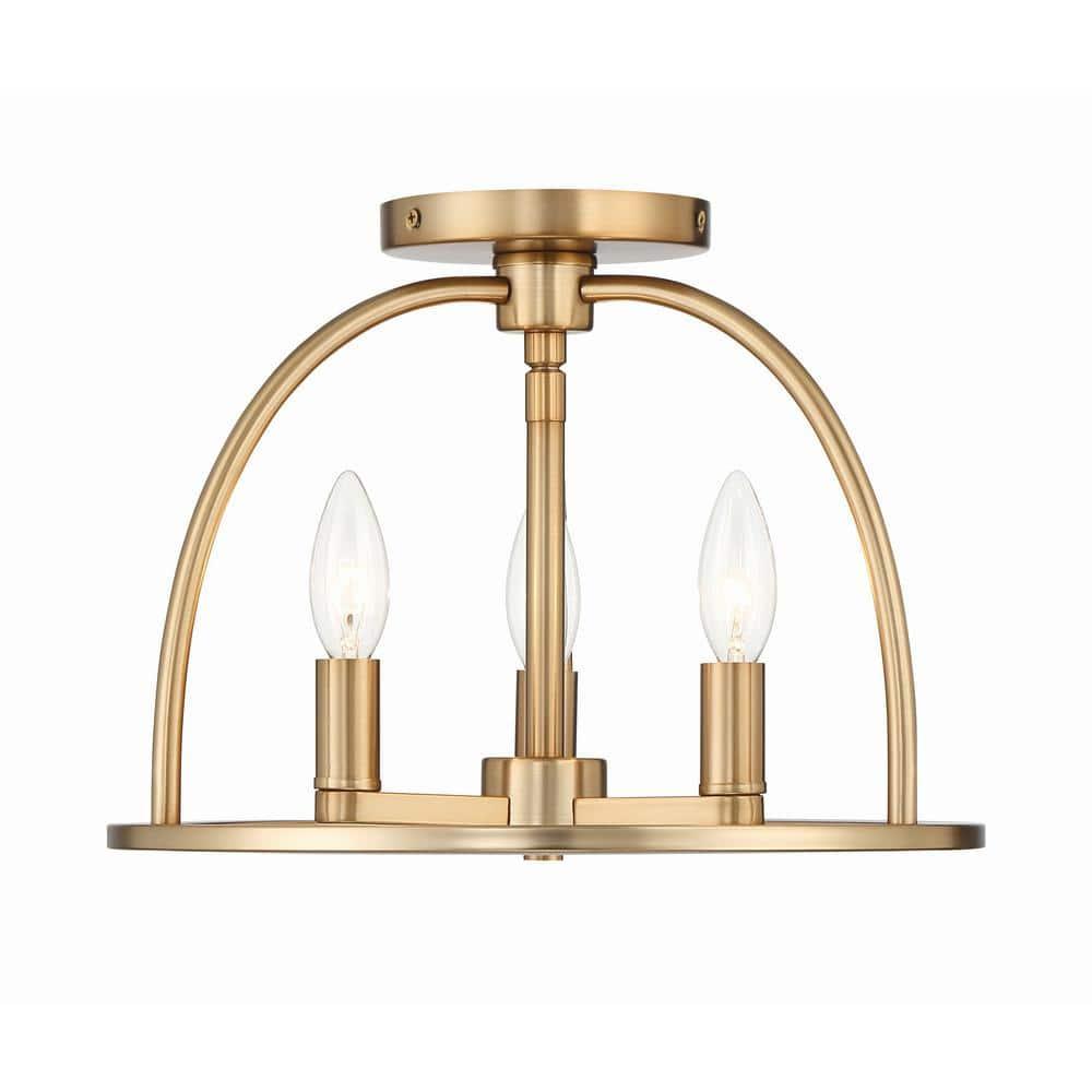 Crystorama Lighting Abbott 3 - Light Flush Mount in  Vibrant Gold