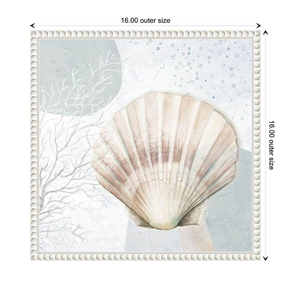 Amanti Art Ocean Oasis Bubbles Blush Scallop by Patricia Pinto Canvas Wall Art Print Framed 16 x 16-in.
