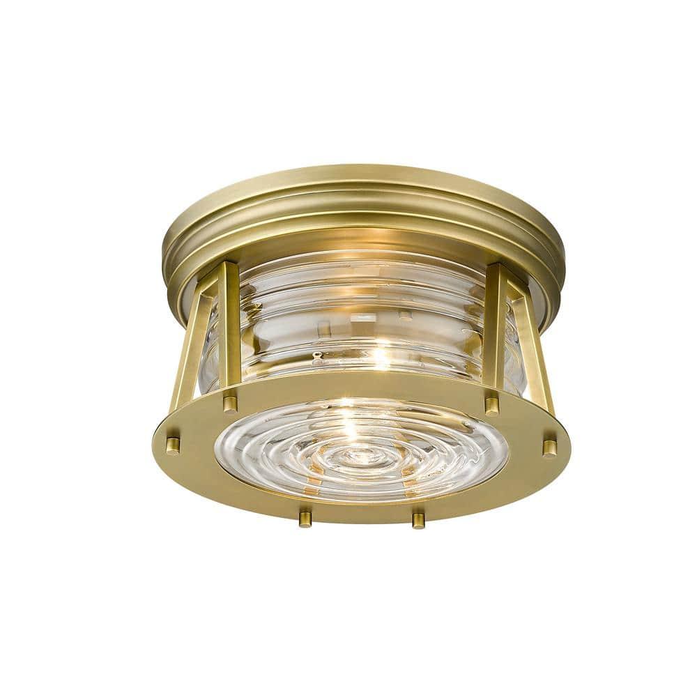 Z-Lite Cape Harbor 2 - Light Flush Mount in  Rubbed Brass