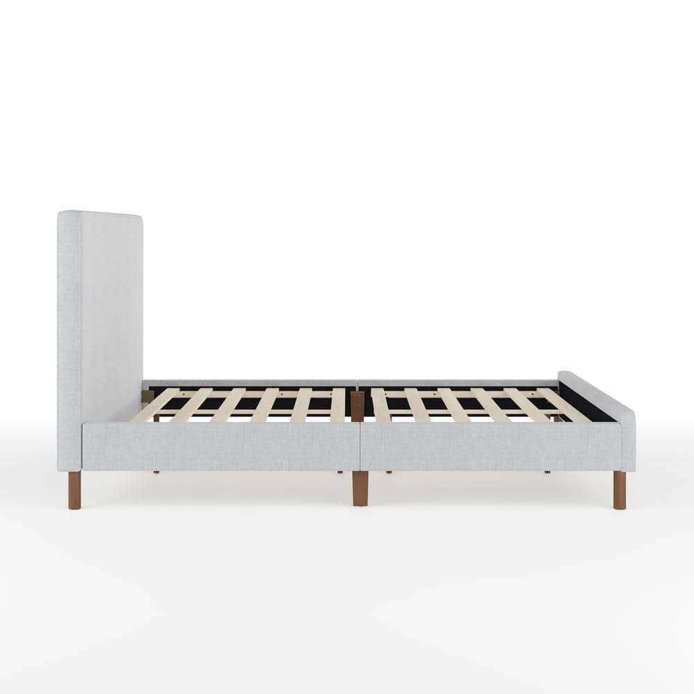 Martha Stewart Martha Stewart Britta Upholstered Platform Bed With Piped Detail Headboard