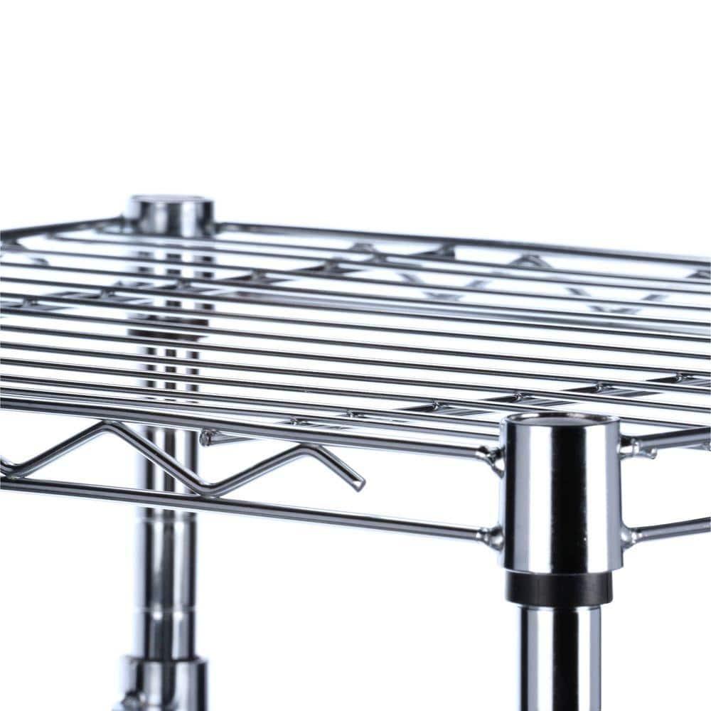 Honey-Can-Do Steel 2-Tier Stackable Adjustable Cabinet Organizer with Drawer, Chrome